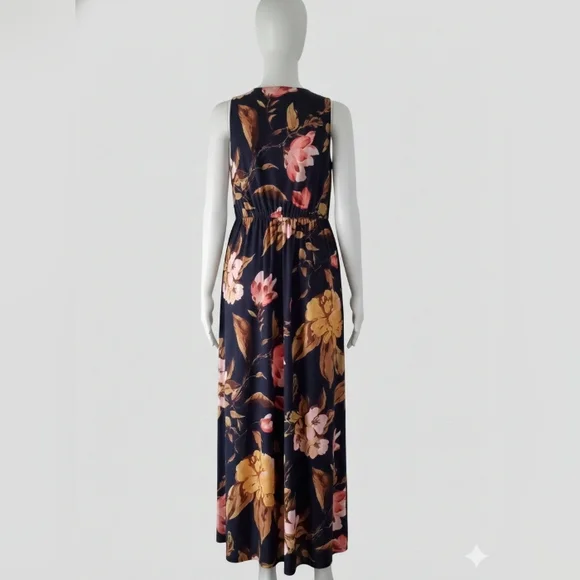 French Grey Petite Floral Maxi Dress, Size PL, Like New - Picture 3 of 4